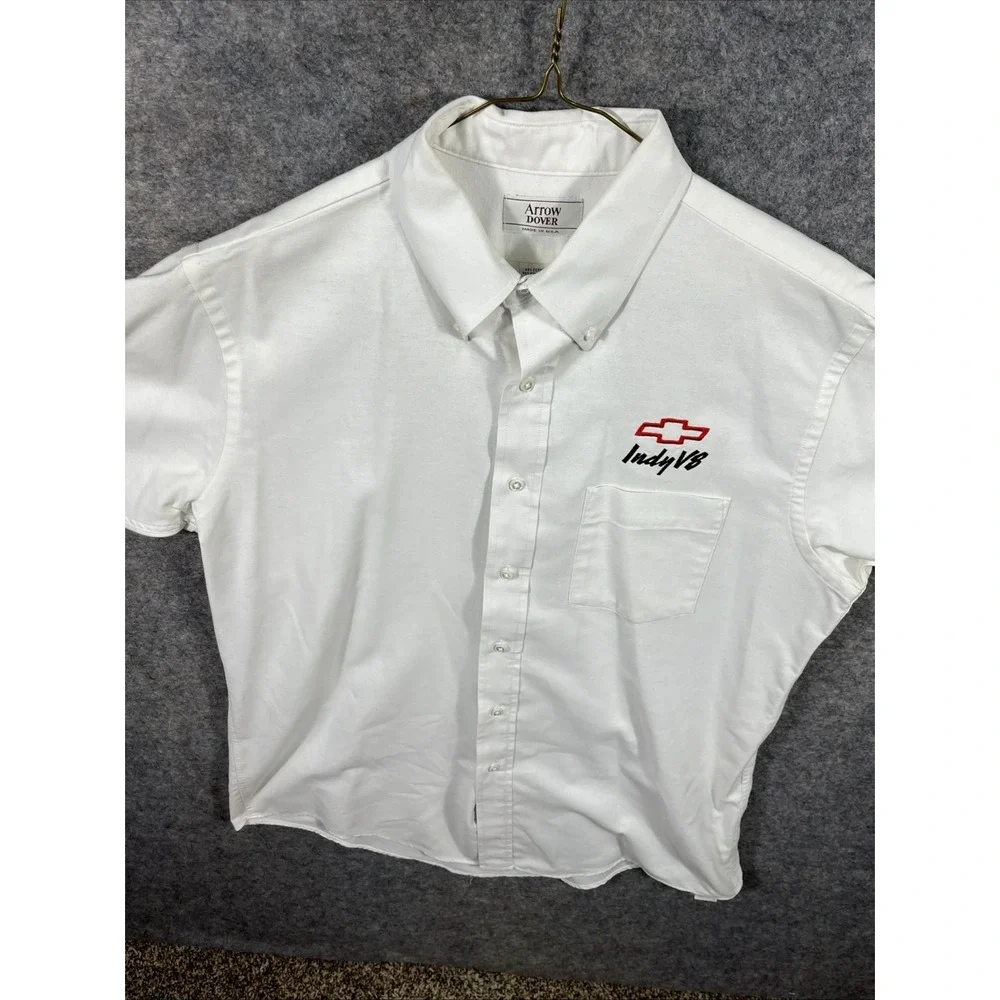 VTG‎  1990's Chevy Indy V8 Crew Shirt Size Large/ 16 1/2 \Arrow Dover \White - Picture 5 of 10